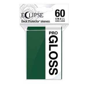 ultra pro - eclipse gloss small sleeves 60 count (forest green) - protect all your gaming cards, sports cards, and collectible cards with ultra pro's chromafusion technology