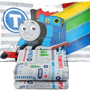 Jay Franco Thomas & Friends Stitch in Time 4 Piece Toddler Bed Set - Includes Comforter & Sheet Set Bedding - Super Soft Fade Resistant Microfiber (Official Mattel Product)