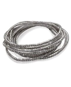 guess silver-tone 10 piece rhinestone stretch stack bracelet