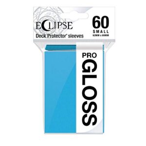 ultra pro - eclipse gloss small sleeves 60 count (sky blue) - protect all your gaming cards, sports cards, and collectible cards with ultra pro's chromafusion technology