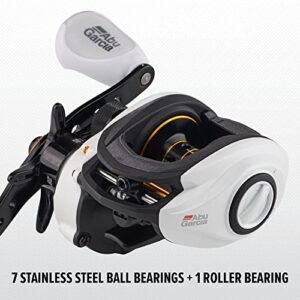 Abu Garcia Max Pro Low Profile Baitcast Reel, Size LP (1539728), 7 Stainless Steel Ball Bearings + 1 Roller Bearing, Synthetic Star Drag, Max of 15lb | 6.8kg, Multi