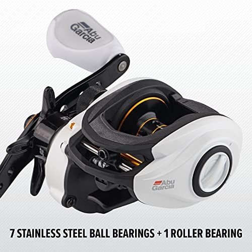 Abu Garcia Max Pro Low Profile Baitcast Reel, Size LP (1539728), 7 Stainless Steel Ball Bearings + 1 Roller Bearing, Synthetic Star Drag, Max of 15lb | 6.8kg, Multi