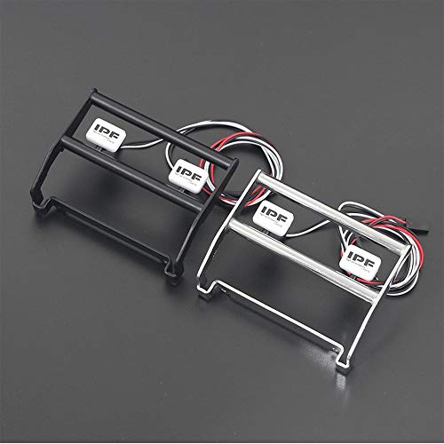 SWYWY Metal Front Bumper with Led Light for 1/10 RC Crawler TRX4 K5 Blazer,Silver