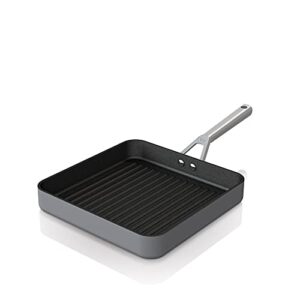 ninja c30528 foodi neverstick premium 11-inch square grill pan, hard-anodized, nonstick, durable & oven safe to 500°f, slate grey