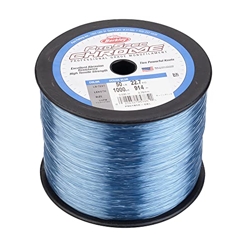 Berkley ProSpec® Chrome, Ocean Blue, 25lb | 11.3kg, 1000yd | 914m Monofilament Fishing Line, Suitable for Saltwater Environments