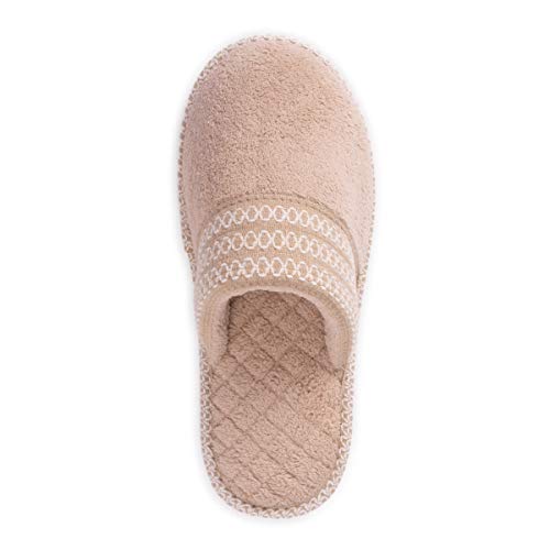 MUK LUKS womens Women's Cathy Micro Chenille Closed Toe Slipper, Honey Wheat, Medium US