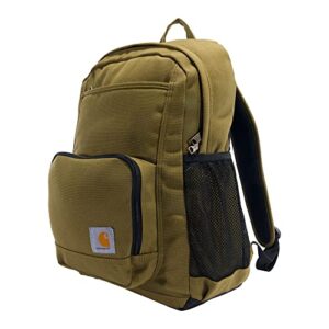 carhartt 23l single-compartment backpack, durable pack with laptop sleeve and duravax abrasion resistant base, basil, one size