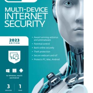 ESET Multi-Device Internet Security | 2023 Edition | 3 Devices | 1 Year | Antivirus Software | Parental Control | Privacy | IOT Protection | Digital download [PC/Mac/Android/Linux Online Code]