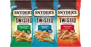 snyder's of hanover twisted pretzel sticks variety 3-pack,12 oz. bags