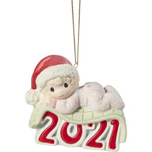 precious moments 211005 baby’s 1st christmas 2021 dated girl bisque porcelain ornament