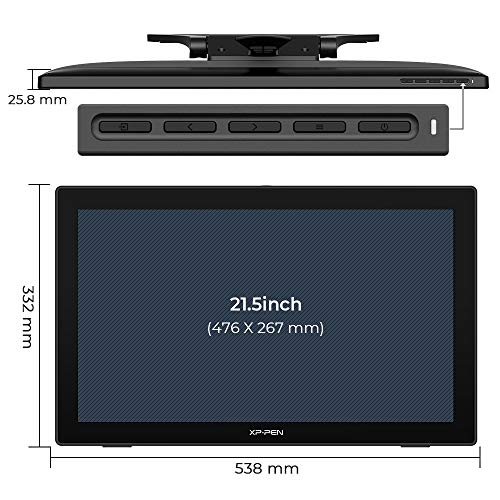Drawing Tablet with Screen XPPen Artist 22 2nd Computer Graphics Tablet 122% sRGB with 8192 Levels Tilt Function Battery-Free Stylus, 21.5inch Pen Display Compatible with Windows, Mac, Linux