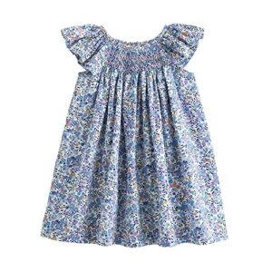 simplee kids baby girls summer casual dresses toddler floral print sundress princess dress for 12 months