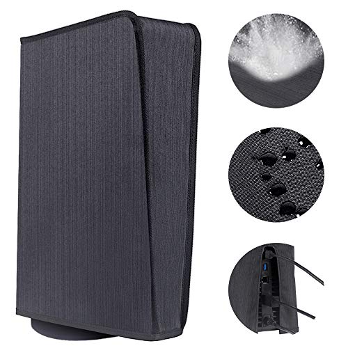 Pinson Premium Dust Cover for PS5 Sony Playstation 5 Console, Scratch-Resistant, Waterproof (Black)