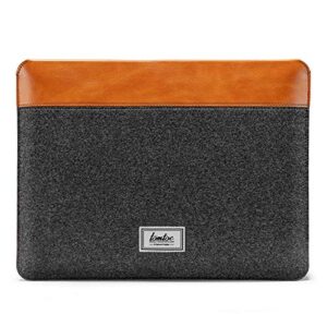tomtoc felt & pu leather laptop sleeve for 13-inch macbook air m2/a2681 m1/a2337 2022-2018, 13 inch macbook pro m2/a2686 m1/a2338 2022-2016, surface pro 9/8/x/7+/7/6/5, ultra-slim accessory case
