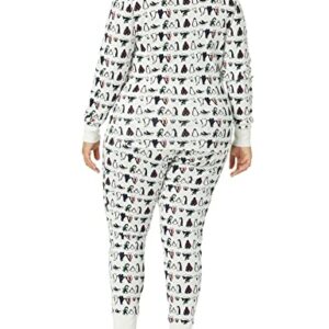 Amazon Essentials Women's Snug-Fit Cotton Pajama Set (Available in Plus Size), Penguin Parade, Medium