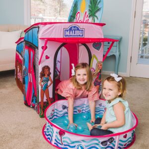 Sunny Days Entertainment Barbie Dreamhouse Pop Up Tent - Over 7 Feet Long - Includes Ball Pit and 20 Play Balls