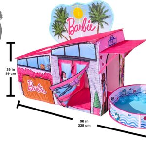 Sunny Days Entertainment Barbie Dreamhouse Pop Up Tent - Over 7 Feet Long - Includes Ball Pit and 20 Play Balls