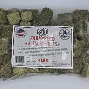 FAMILY FARM AND FEED | Alfalfa Hay Food | Small Pet | Young and Adult | Cubes | 4 Pounds