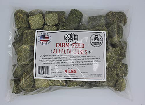 FAMILY FARM AND FEED | Alfalfa Hay Food | Small Pet | Young and Adult | Cubes | 4 Pounds