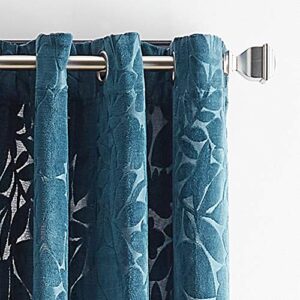 MARTHA STEWART Sherwood Velvet Grommet Window Curtain Panel Pair, 84", Teal