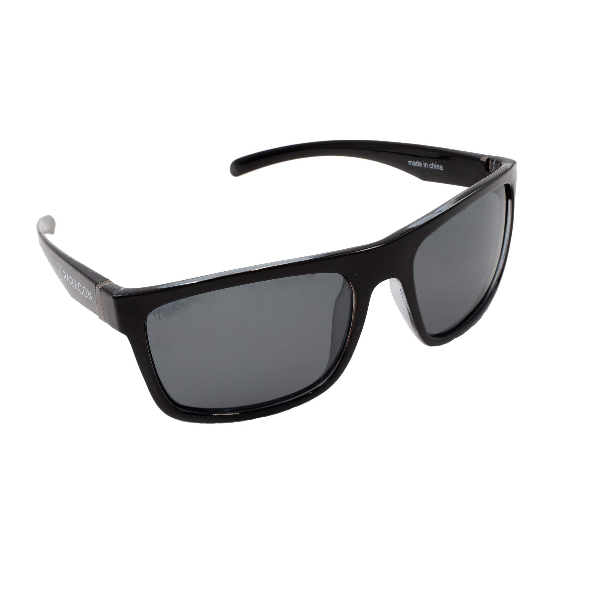 VIRTUE V-Paragon Polarized Sunglasses - Polished Black with Smoke Lens