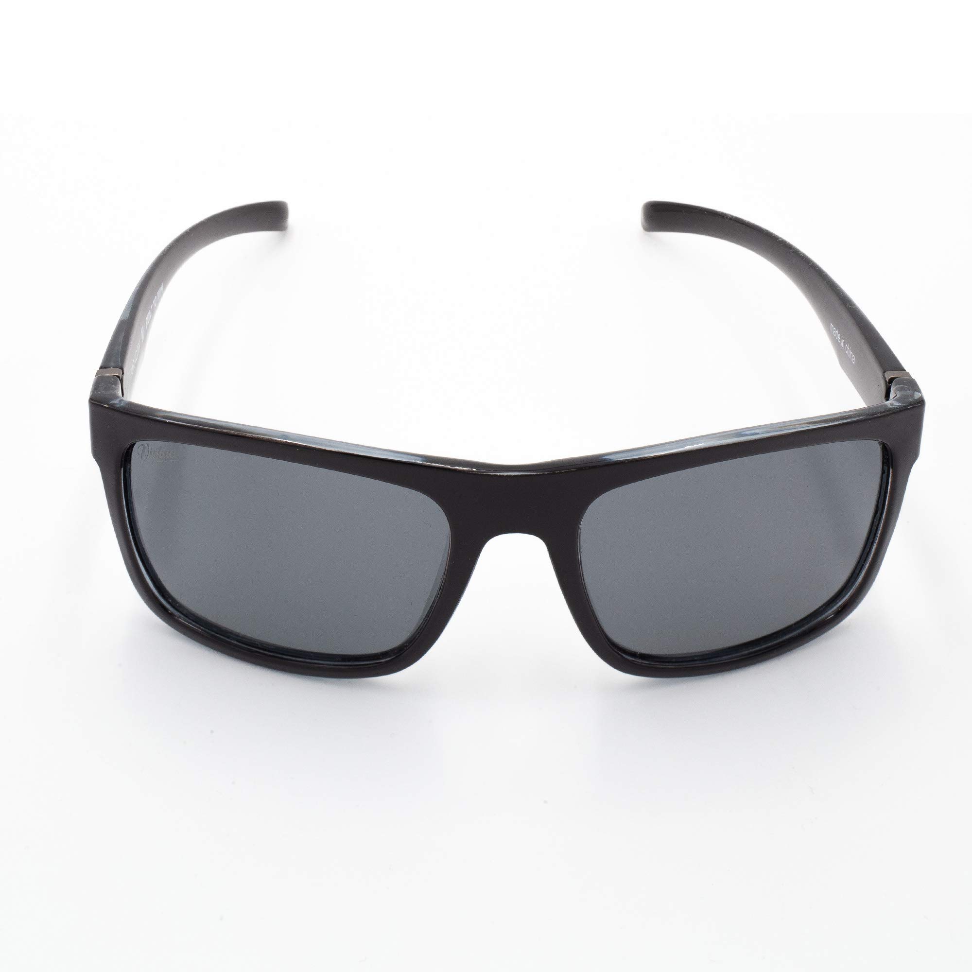 VIRTUE V-Paragon Polarized Sunglasses - Polished Black with Smoke Lens