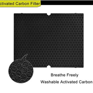 116130 Replacement Filter H for Winix 5500-2 AM80 Air Purifier True HEPA Activated Carbon Pre-Filters 2 Pack Washable Advanced Control Filter and 2 Pack PlasmaWave Odor Reducing Carbon Filters