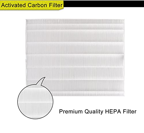 116130 Replacement Filter H for Winix 5500-2 AM80 Air Purifier True HEPA Activated Carbon Pre-Filters 2 Pack Washable Advanced Control Filter and 2 Pack PlasmaWave Odor Reducing Carbon Filters