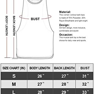 Ullnoy Workout Tank Tops for Women Running Muscle Tanks Sleeveless Loose Fit Gym Yoga Sport Shirts-5 Pack Black/White/Dark Gray/Army/Blue M