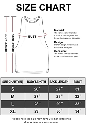 Ullnoy Workout Tank Tops for Women Running Muscle Tanks Sleeveless Loose Fit Gym Yoga Sport Shirts-5 Pack Black/White/Dark Gray/Army/Blue M