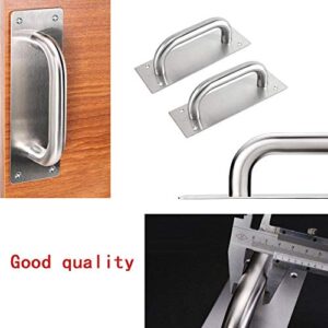 WANLIAN 2Pcs Pull Push Door Plate Handle 8inch Stainless Steel Heavy Duty Barn Door Pull for Shed Commercial Fire Door with Mounting Screws (Silver, 200x65mm/7.9x2.6inch)