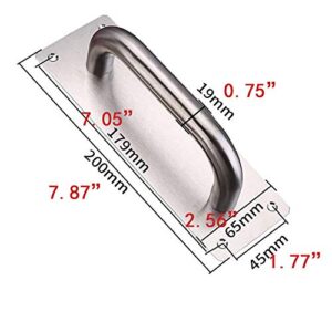 WANLIAN 2Pcs Pull Push Door Plate Handle 8inch Stainless Steel Heavy Duty Barn Door Pull for Shed Commercial Fire Door with Mounting Screws (Silver, 200x65mm/7.9x2.6inch)