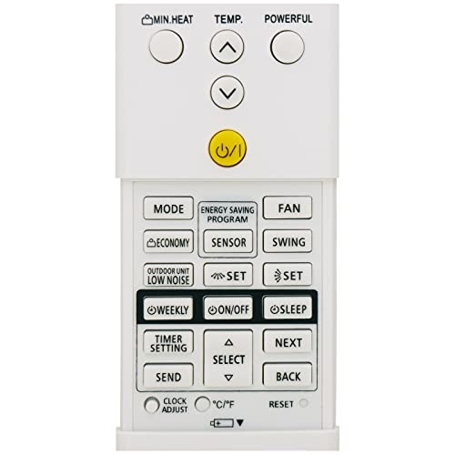 Replacement for Fujitsu Air Conditioner Remote Control AR-REM1U ARREM1U ASU9RLS3Y ASU12RLS3Y ASU15RLS3Y ASU30RLE, ASUG09LZAS ASUG12LZAS ASUG15LZAS Display in Both Fahrenheit and Celsius