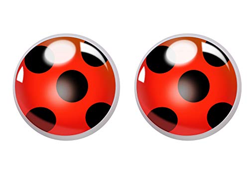 Ladybug Earrings Clip on Earrings No Pierced Ladybird Design Jewellery with Silver Ear Cuff Black Spot Red Charm for Girl woman Cosplay Ear Hoop 1