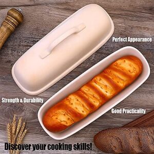 Goodview Household Superstone Covered Baker,Unglazed stoneware bakeware,Square Bread Porcelain Baking Pan,Bakes Italian Bread with Light Crumb and Crusty Crust (15.3 * 5.9 * 7 in)