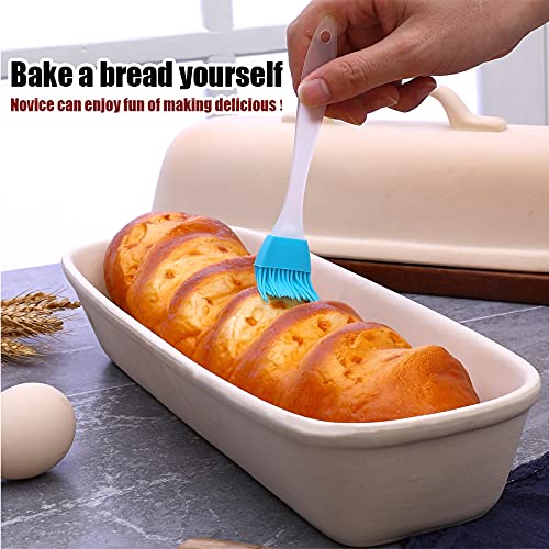 Goodview Household Superstone Covered Baker,Unglazed stoneware bakeware,Square Bread Porcelain Baking Pan,Bakes Italian Bread with Light Crumb and Crusty Crust (15.3 * 5.9 * 7 in)