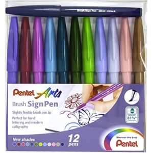 Pentel Brush Sign Pen - Fresh Shades 12pc Wallet