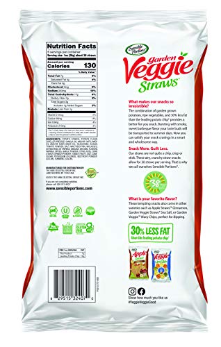 Sensible Portions Garden Veggie Straws, BBQ, 6 Oz