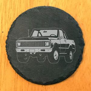 1971 Chevy K5 Blazer Coasters - Round Slate - set of 4