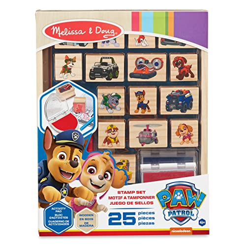 Melissa & Doug PAW Patrol Wooden Stamps Activity Set with Markers, Activity Pad (25 Pieces)