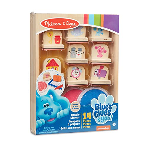 Melissa & Doug Blue's Clues & You! Wooden Handle Stamps and Activity Pad (15 Pieces)