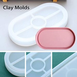 3 Pack Ashtray Molds, Oval Coaster Epoxy Resin Casting Mould DIY Jewelry Tray Dishes for Craft Jewelry Storage Office Home Decoration (3)