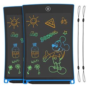guyucom 8.5-inch lcd writing tablet colorful screen, 2pcs doodle board drawing pad for kids, erasable electronic painting pads learning educational toy, gift for kids aged 3-12, blue