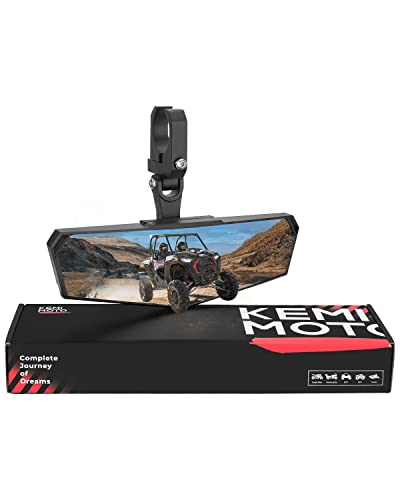 KEMIMOTO UTV Rear View Mirror, SXS UTV Mirror Clear View with 1.5-2 inch 360° Adjustable Low Profile Aluminum Clamp Compatible with Polaris RZR/Pioneer/Talon/Kawasaki KRX/Mule/Can Am X3/ CFMOTO