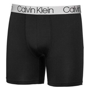 Calvin Klein Mens 3 Pack Chromatic Microfiber Boxer Briefs (Black/Grey/Black, Medium)