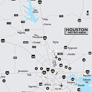 Houston Metro Area Map - 20 Inch by 30 Inch Laminated Poster With Bright Colors And Vivid Imagery-Fits Perfectly In Many Attractive Frames