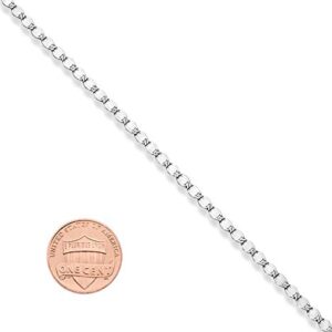 Miabella 925 Sterling Silver Figaro, Beaded Singapore, Sparkle, Cuban Link Chain, Adjustable Sterling Silver Choker Necklace for Women Made in Italy (Sparkle, Length 15+2 Inches)