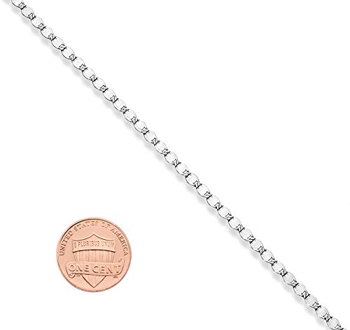 Miabella 925 Sterling Silver Figaro, Beaded Singapore, Sparkle, Cuban Link Chain, Adjustable Sterling Silver Choker Necklace for Women Made in Italy (Sparkle, Length 15+2 Inches)