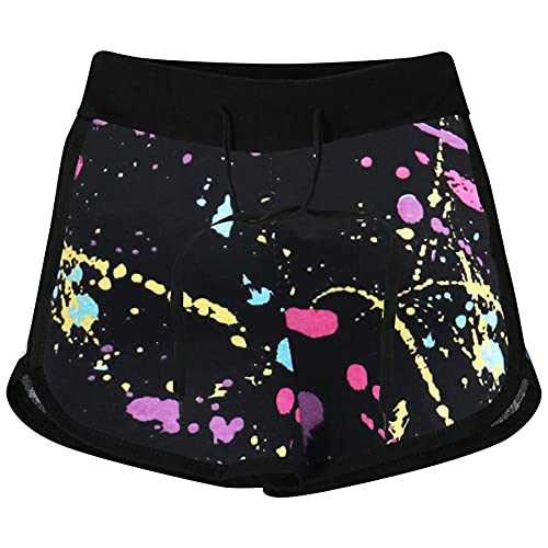 Kids Girls Shorts Gym Sports Pastel Splash Print Summer Hot Pant Shorts 5-13 Yrs