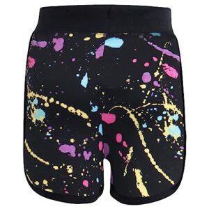 Kids Girls Shorts Gym Sports Pastel Splash Print Summer Hot Pant Shorts 5-13 Yrs